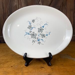 MCM Canonsburg Simplicity Silver Rim Oval Platter